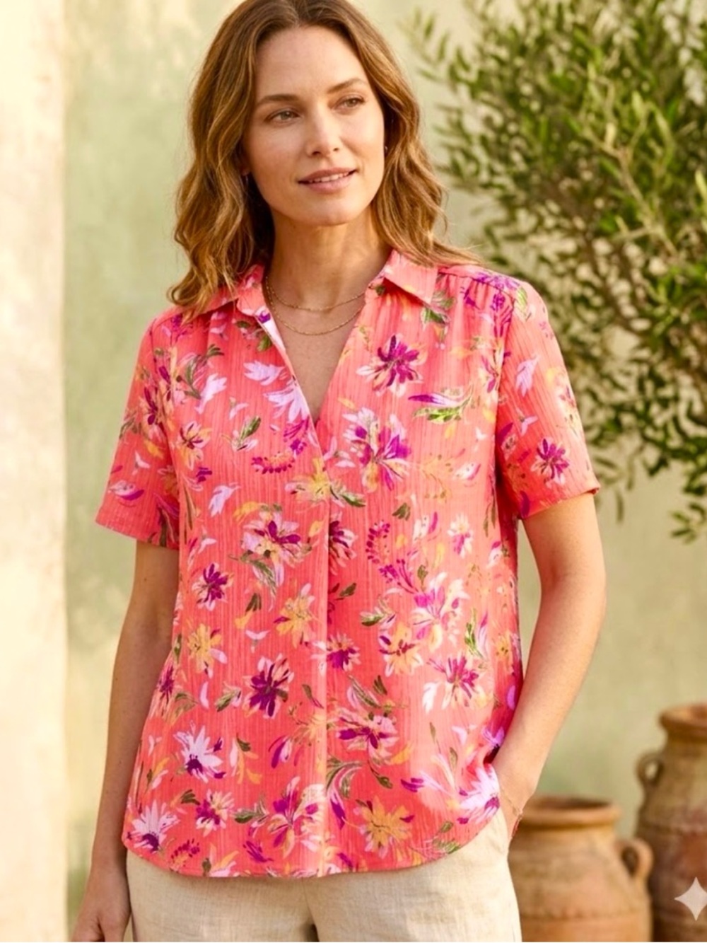 Counterparts Women's Floral Print V-Neck
Pullover Size XLarge NWOT